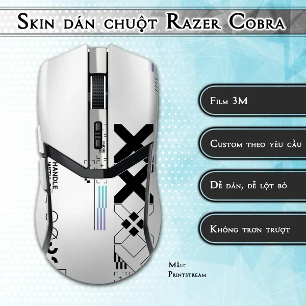 Skin dán chuột Razer Cobra Pro mẫu Printstream