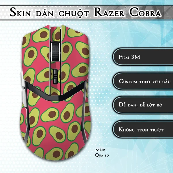 Skin dán chuột Razer Cobra Pro mẫu Quả bơ