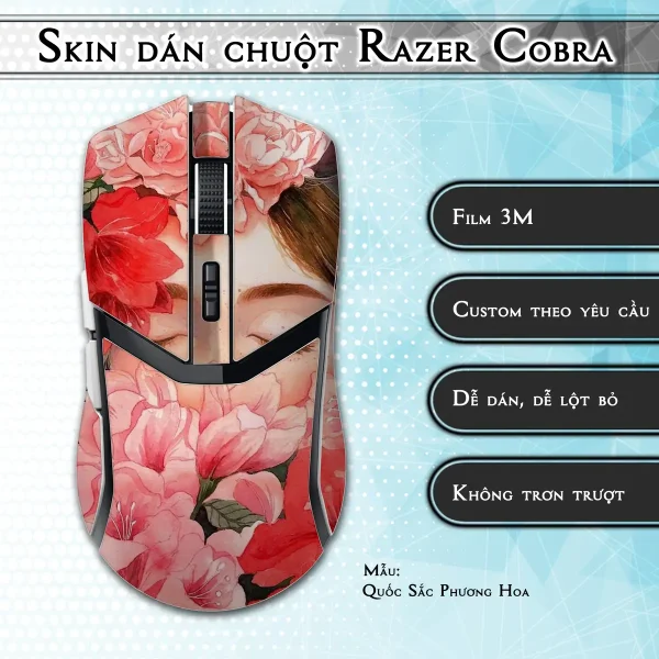 Skin dán chuột Razer Cobra Pro mẫu Quốc Sắc Phương Hoa