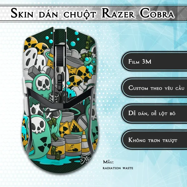 Skin dán chuột Razer Cobra Pro mẫu radiation waste