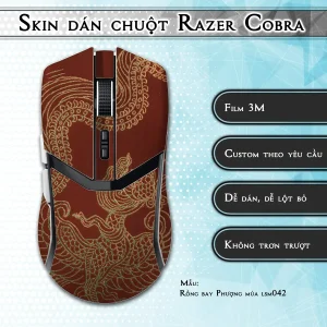 Skin dán chuột Razer Cobra Pro mẫu Rồng bay Phượng múa lsm042