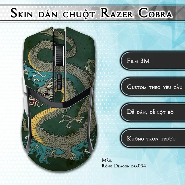 Skin dán chuột Razer Cobra Pro mẫu Rồng Dragon dra034