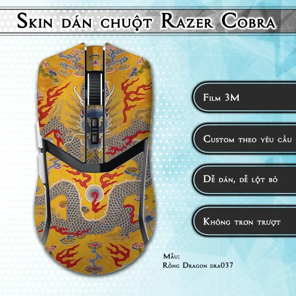 Skin dán chuột Razer Cobra Pro mẫu Rồng Dragon dra037