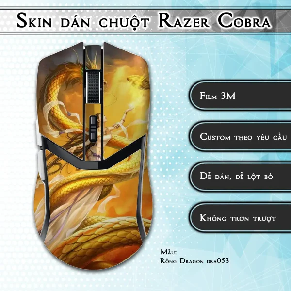 Skin dán chuột Razer Cobra Pro mẫu Rồng Dragon dra053