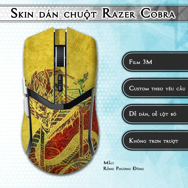 Skin dán chuột Razer Cobra Pro mẫu Rồng Phương Đông