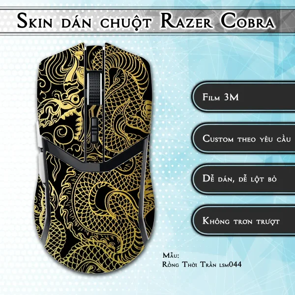 Skin dán chuột Razer Cobra Pro mẫu Rồng Thời Trần lsm044