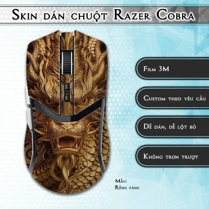 Skin dán chuột Razer Cobra Pro mẫu Rồng vàng