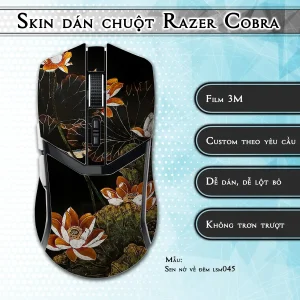 Skin dán chuột Razer Cobra Pro mẫu Sen nở về đêm lsm045