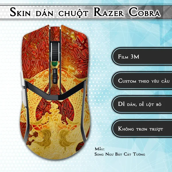 Skin dán chuột Razer Cobra Pro mẫu Song Ngư Bát Cát Tường