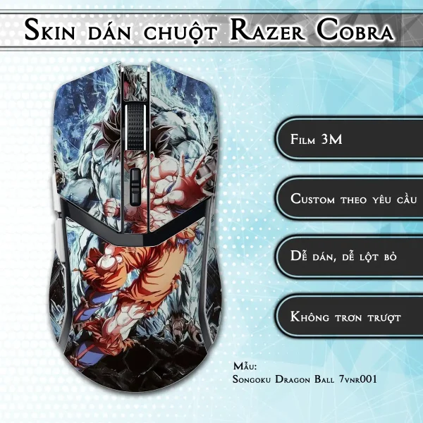 Skin dán chuột Razer Cobra Pro mẫu Songoku Dragon Ball 7vnr001