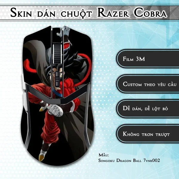 Skin dán chuột Razer Cobra Pro mẫu Songoku Dragon Ball 7vnr002