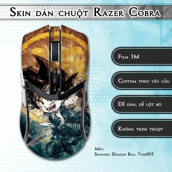 Skin dán chuột Razer Cobra Pro mẫu Songoku Dragon Ball 7vnr005