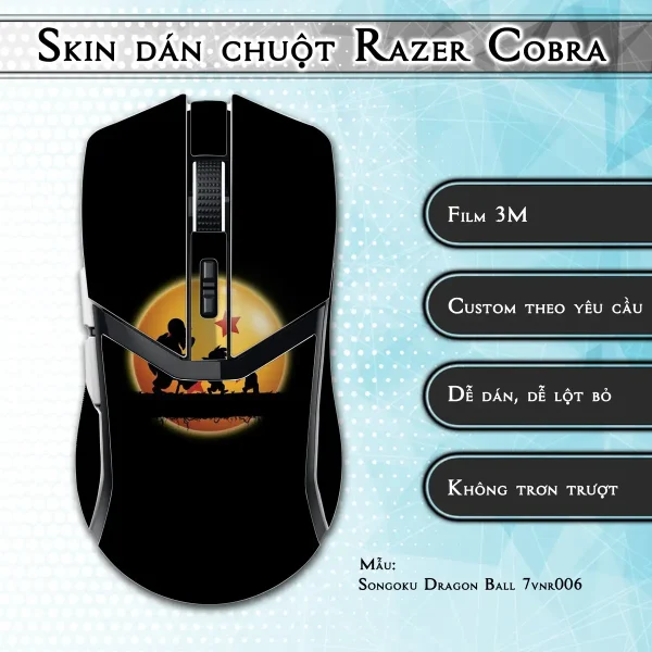 Skin dán chuột Razer Cobra Pro mẫu Songoku Dragon Ball 7vnr006