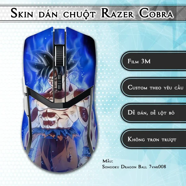Skin dán chuột Razer Cobra Pro mẫu Songoku Dragon Ball 7vnr008