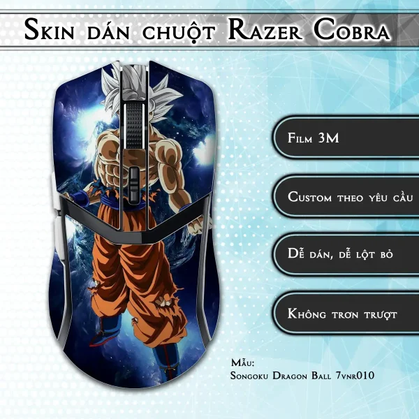 Skin dán chuột Razer Cobra Pro mẫu Songoku Dragon Ball 7vnr010
