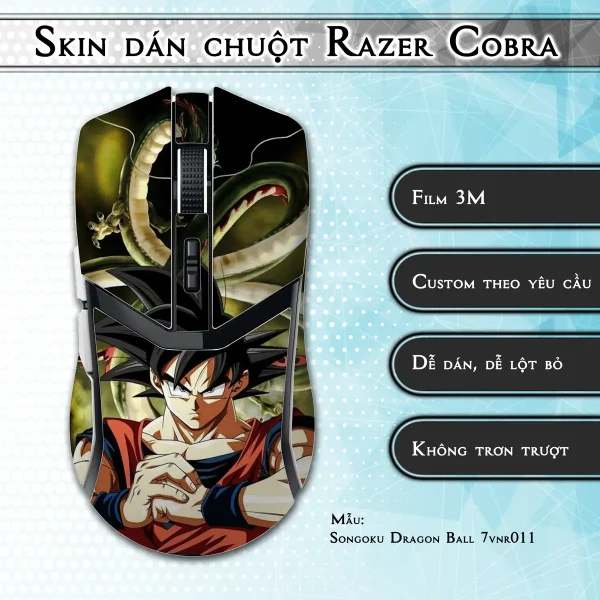 Skin dán chuột Razer Cobra Pro mẫu Songoku Dragon Ball 7vnr011