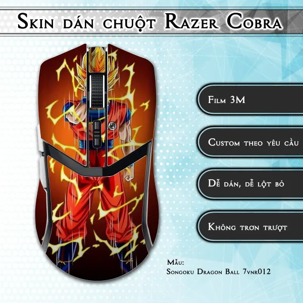 Skin dán chuột Razer Cobra Pro mẫu Songoku Dragon Ball 7vnr012