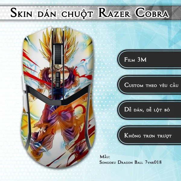 Skin dán chuột Razer Cobra Pro mẫu Songoku Dragon Ball 7vnr018