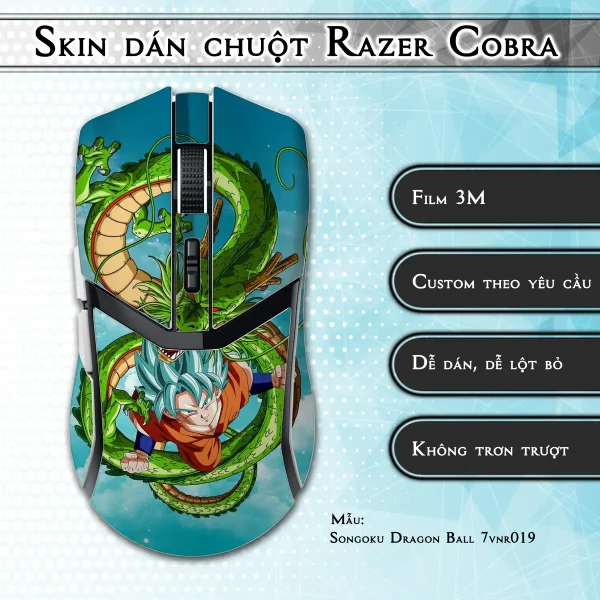 Skin dán chuột Razer Cobra Pro mẫu Songoku Dragon Ball 7vnr019