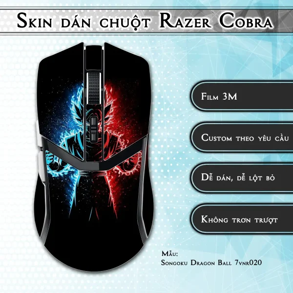 Skin dán chuột Razer Cobra Pro mẫu Songoku Dragon Ball 7vnr020