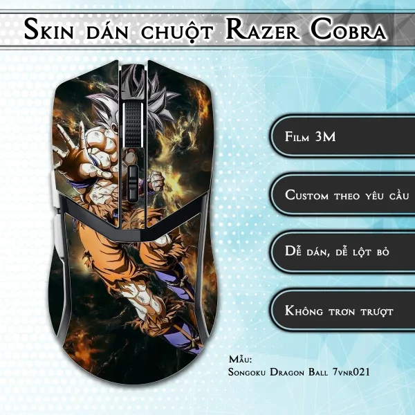 Skin dán chuột Razer Cobra Pro mẫu Songoku Dragon Ball 7vnr021