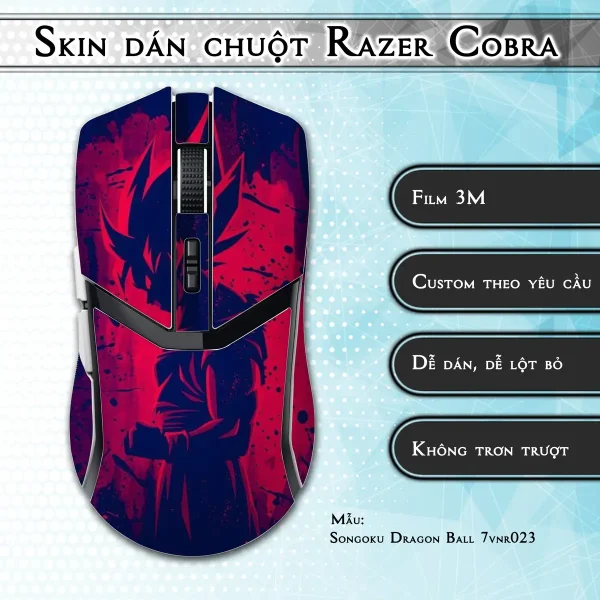Skin dán chuột Razer Cobra Pro mẫu Songoku Dragon Ball 7vnr023