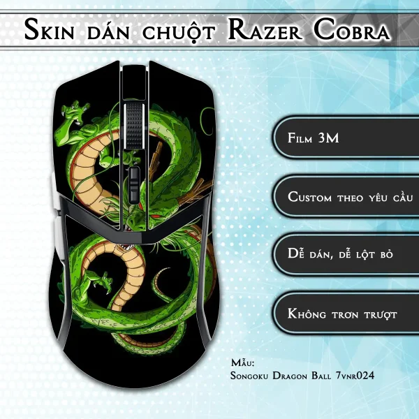 Skin dán chuột Razer Cobra Pro mẫu Songoku Dragon Ball 7vnr024