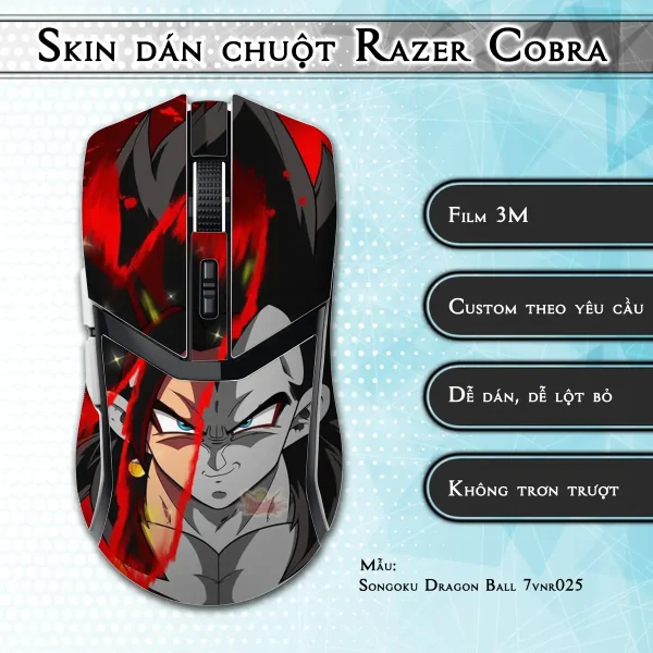 Skin dán chuột Razer Cobra Pro mẫu Songoku Dragon Ball 7vnr025