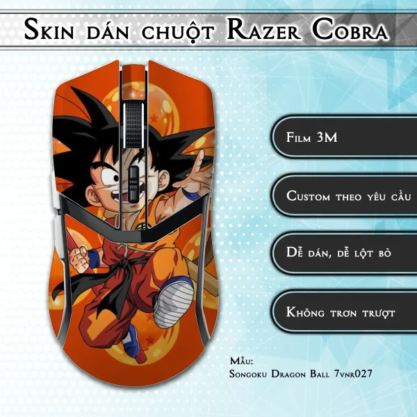 Skin dán chuột Razer Cobra Pro mẫu Songoku Dragon Ball 7vnr027