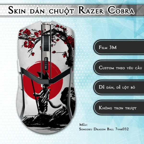Skin dán chuột Razer Cobra Pro mẫu Songoku Dragon Ball 7vnr032
