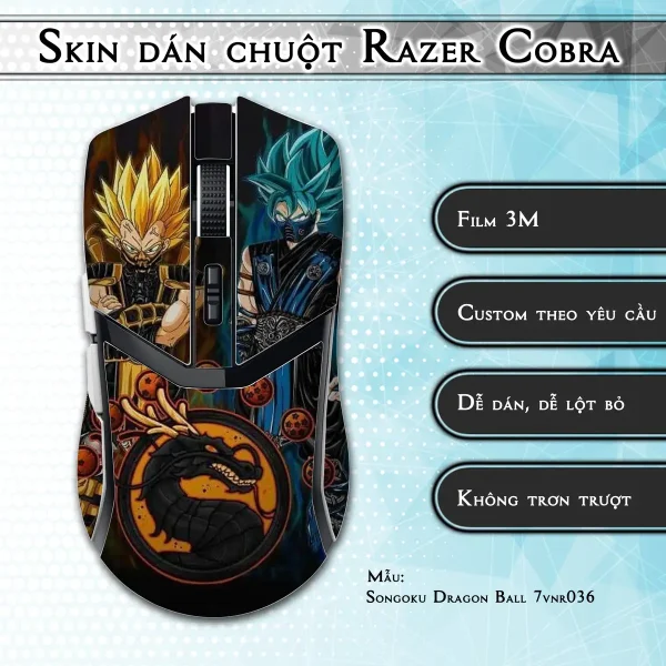 Skin dán chuột Razer Cobra Pro mẫu Songoku Dragon Ball 7vnr036