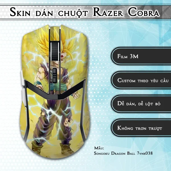 Skin dán chuột Razer Cobra Pro mẫu Songoku Dragon Ball 7vnr038