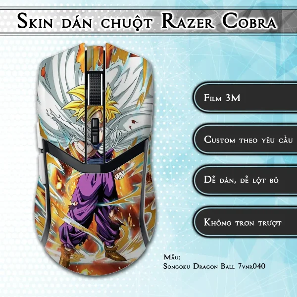 Skin dán chuột Razer Cobra Pro mẫu Songoku Dragon Ball 7vnr040
