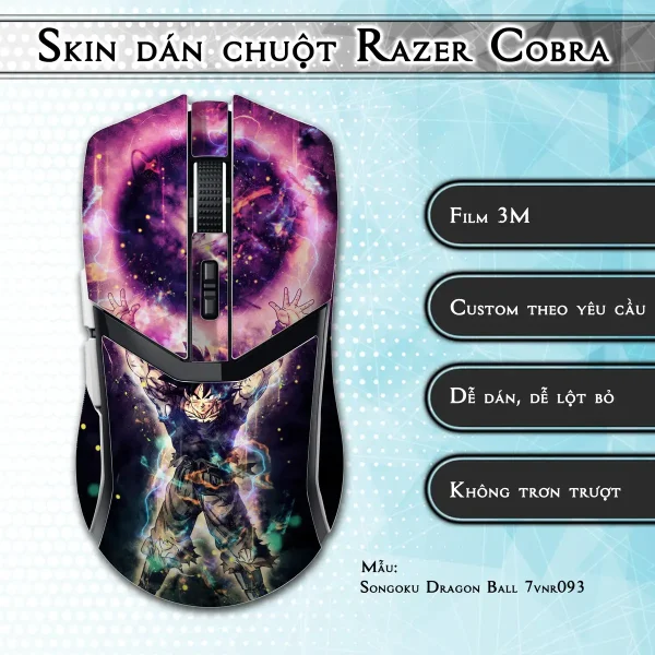 Skin dán chuột Razer Cobra Pro mẫu Songoku Dragon Ball 7vnr093
