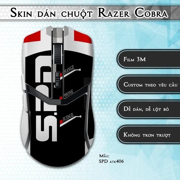 Skin dán chuột Razer Cobra Pro mẫu SPD atk406