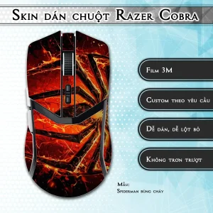 Skin dán chuột Razer Cobra Pro mẫu Spiderman bùng cháy