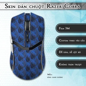 Skin dán chuột Razer Cobra Pro mẫu sóng xanh dương