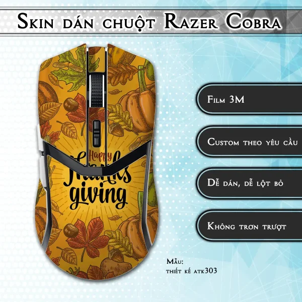 Skin dán chuột Razer Cobra Pro mẫu thiết kế atk303