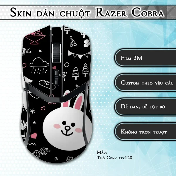 Skin dán chuột Razer Cobra Pro mẫu Thỏ Cony atk120
