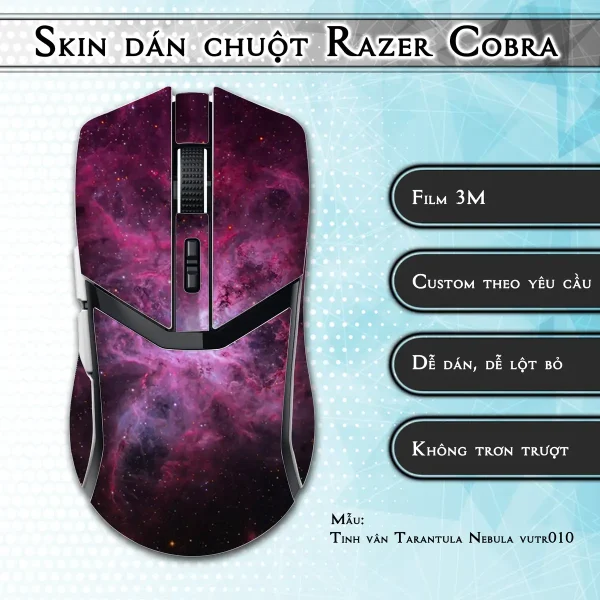 Skin dán chuột Razer Cobra Pro mẫu Tinh vân Tarantula Nebula vutr010