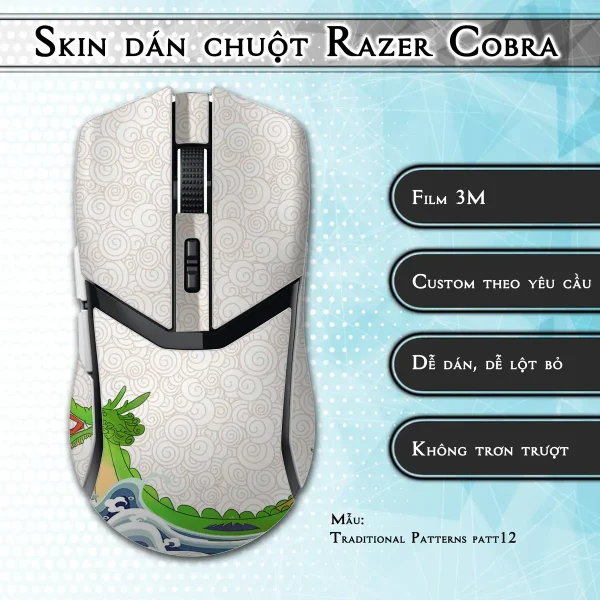 Skin dán chuột Razer Cobra Pro mẫu Traditional Patterns patt12