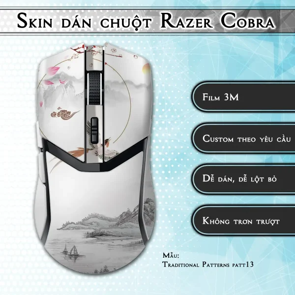 Skin dán chuột Razer Cobra Pro mẫu Traditional Patterns patt13