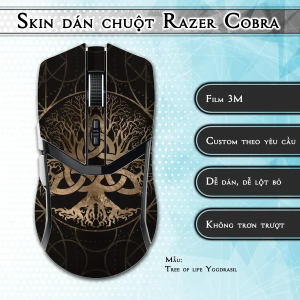 Skin dán chuột Razer Cobra Pro mẫu Tree of life Yggdrasil