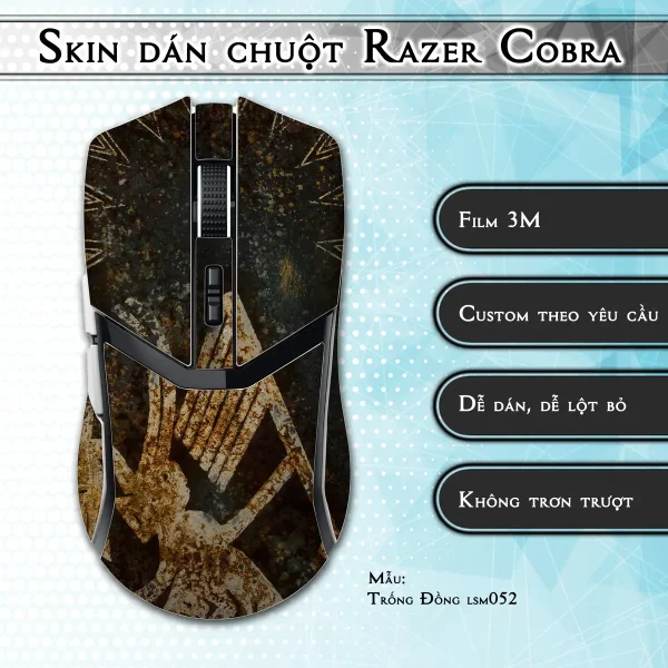 Skin dán chuột Razer Cobra Pro mẫu Trống Đồng lsm052