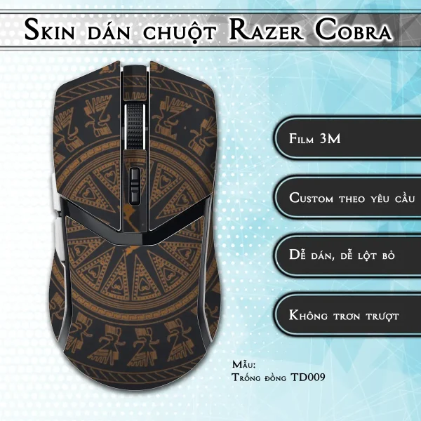 Skin dán chuột Razer Cobra Pro mẫu Trống đồng TD009