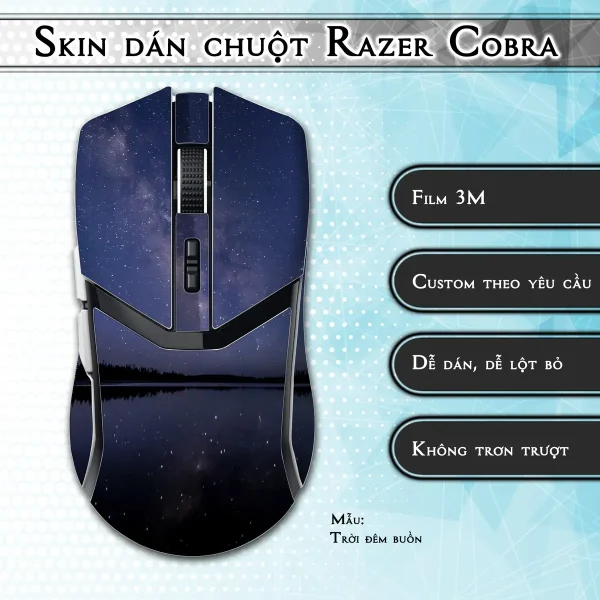 Skin dán chuột Razer Cobra Pro mẫu Trời đêm buồn