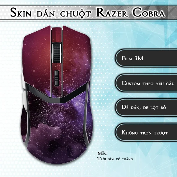 Skin dán chuột Razer Cobra Pro mẫu Trời đêm có trăng