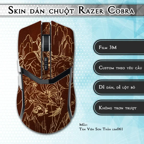 Skin dán chuột Razer Cobra Pro mẫu Tản Viên Sơn Thần lsm061