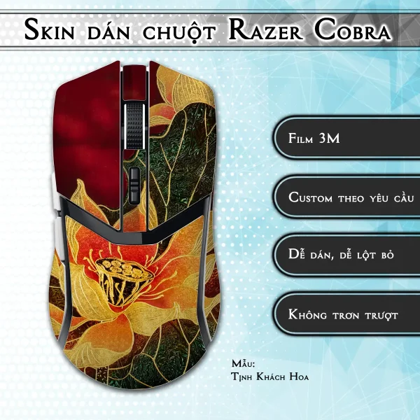 Skin dán chuột Razer Cobra Pro mẫu Tịnh Khách Hoa