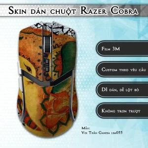 Skin dán chuột Razer Cobra Pro mẫu Voi Thần Ganesa lsm055
